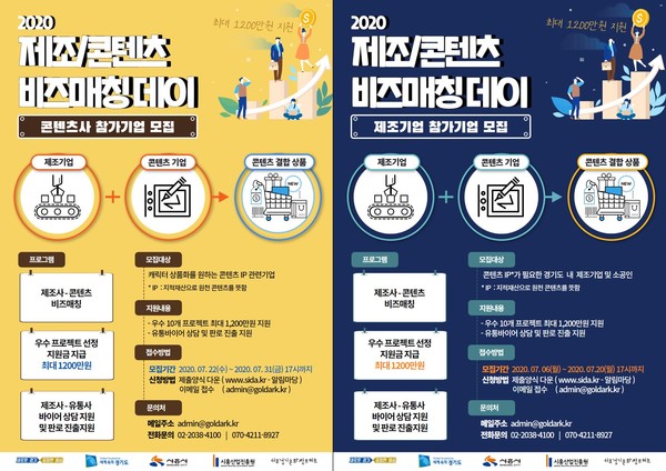 시흥창업센터 ‘제조·콘텐츠 기업 비즈매칭 데이’ 모집 안내 포스터