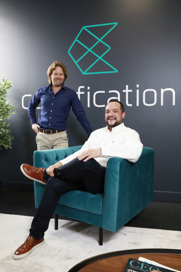 Drew Butler (left) and Daniel Sandaver, co-founders of self-funded tech start-up Codafication.
