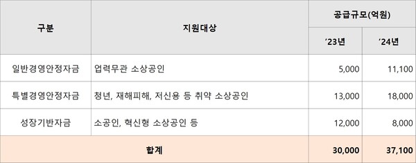 ’24년 소상공인 정책토토 메이저 사이트 운용 규모