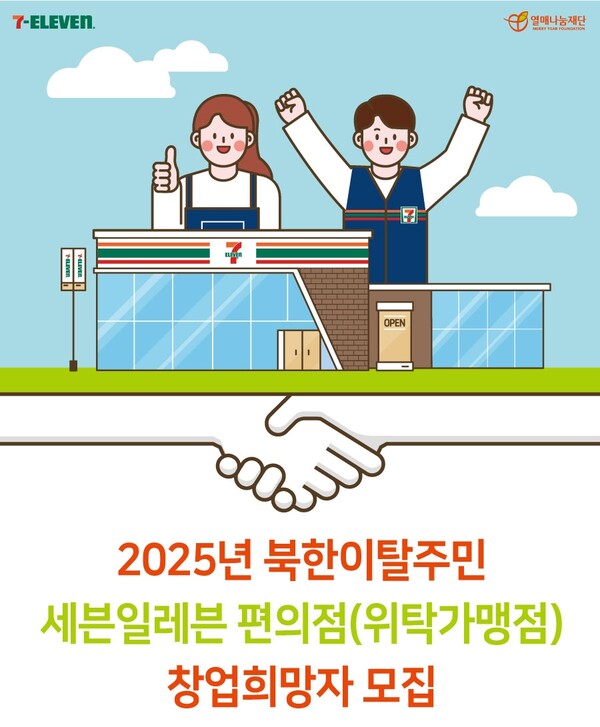 2025년 카지노 꽁돈 세븐일레븐 편의점 창업지원사업 모집 공고 포스터