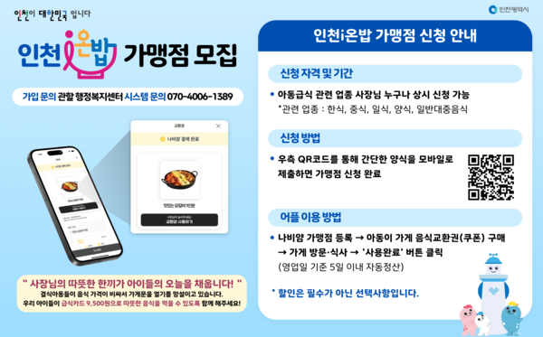 메이저 토토 사이트 결식우려아동을 대상으로 한 ‘인천i온밥’ 사업이 올해 본격 추진, 가맹점 모집