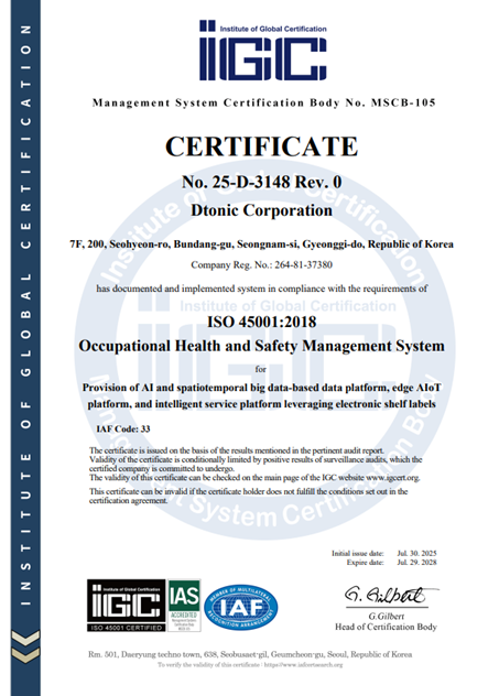 ISO 45001 메이저 사이트서, (이미지=디토닉 제공)