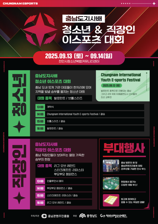 충남도지사배 메이저 사이트 추천 이스포츠 대회, 13~14일 천안서 개최