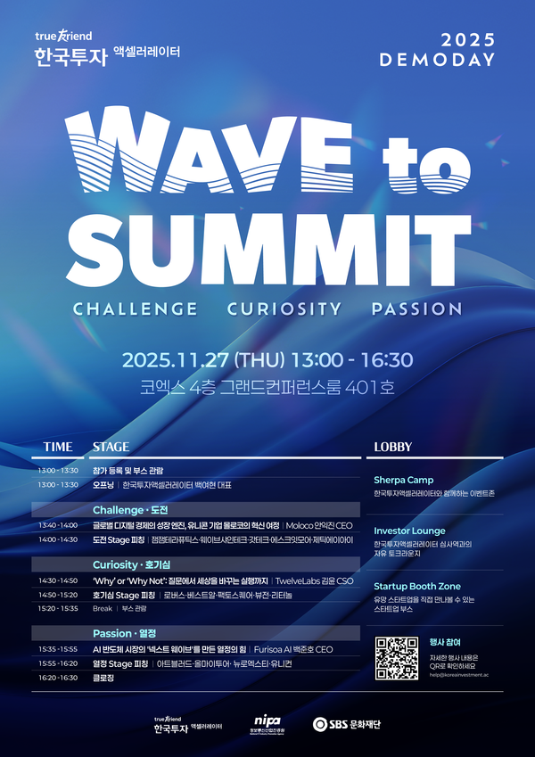 韓国投資アクセラレーター、AIとディープテクノロジーの未来を展望…「Wave to Summit」デモデーを27日に開催