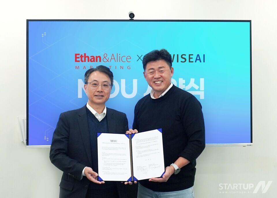 エデン＆アリス マーケティング社長 キム ギヨン (左)、ブックメーカープロ 野球 CEO ソン ヒョンソク (右)