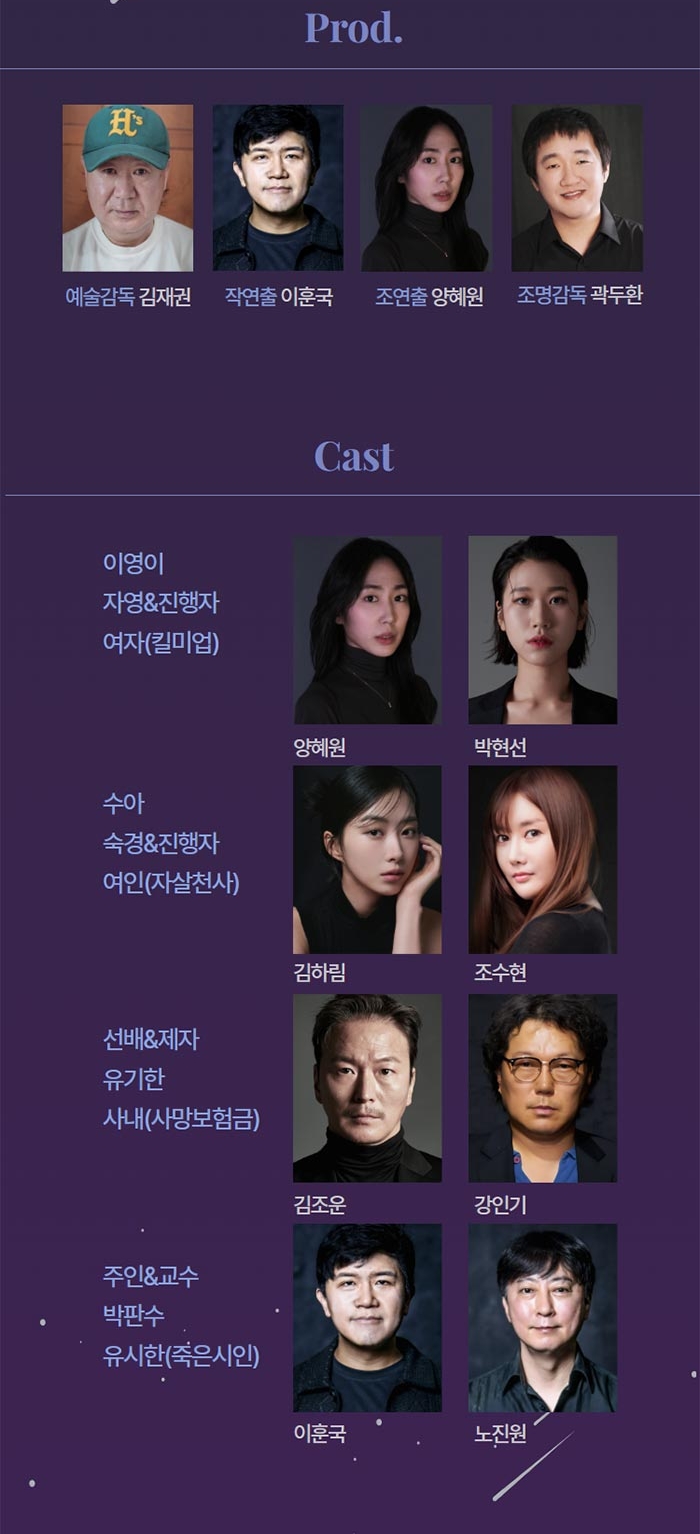 演劇「崖の端で」のスタッフとキャスト