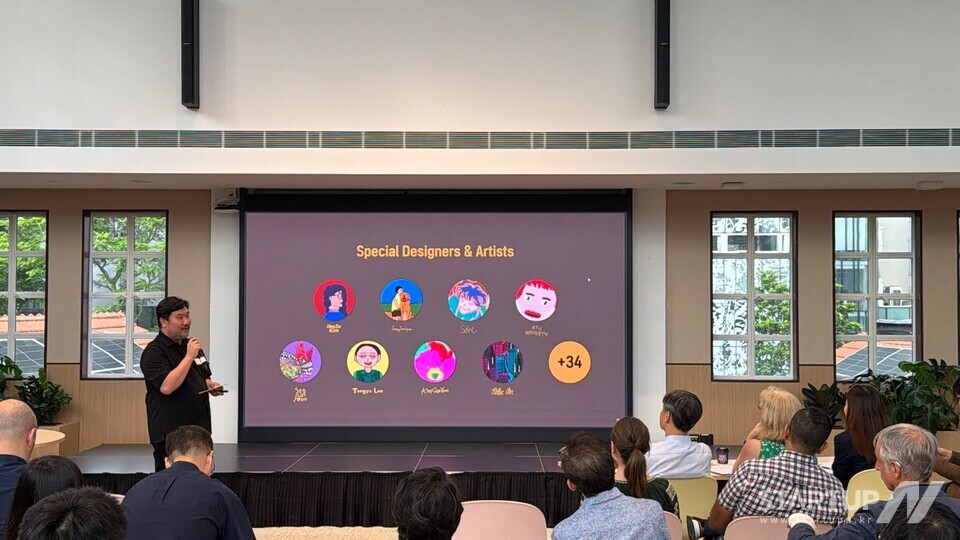 TS2 デモデイ会場でプレゼンテーションを行う Kim Studio CEO の Nam Jang-won 氏