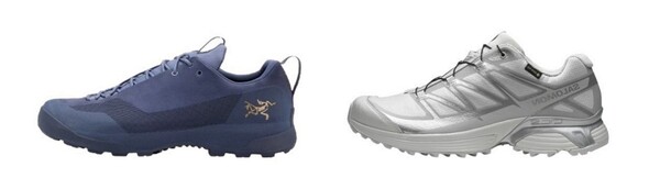 (左から) ゴアテックス素材を使用したアークテリクス「コンシール GTX」、サロモン XT-Pathway GTX」